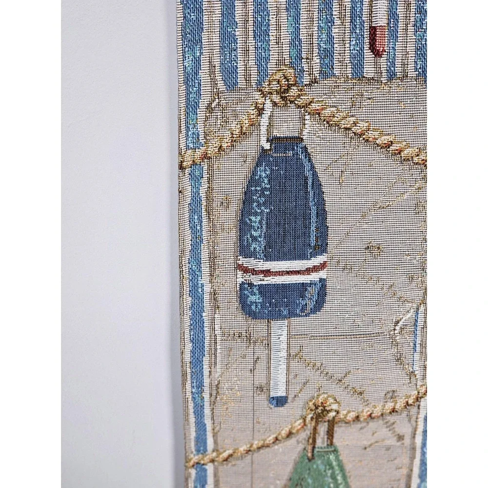 Vintage Nautical Tapestry Wall Hanging Buoys Map Coastal Decor 35